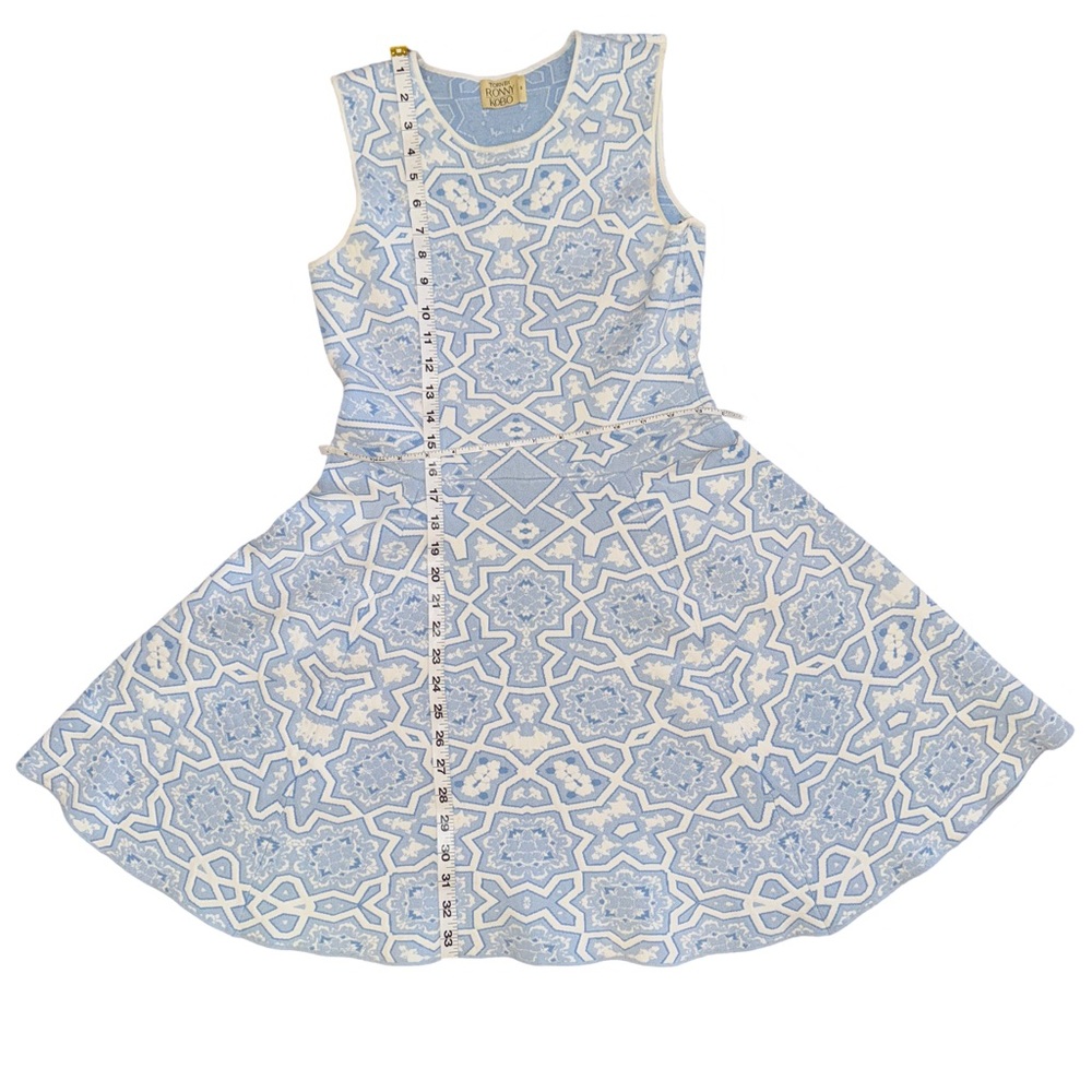 TORN BY RONNY KOBO blue & white dress size L